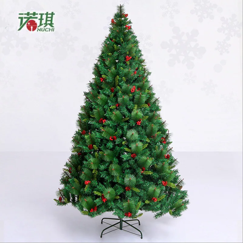 

2.4 m / 240cm luxury encryption Christmas tree red pine cones red berries auto mall bar decorated hotel
