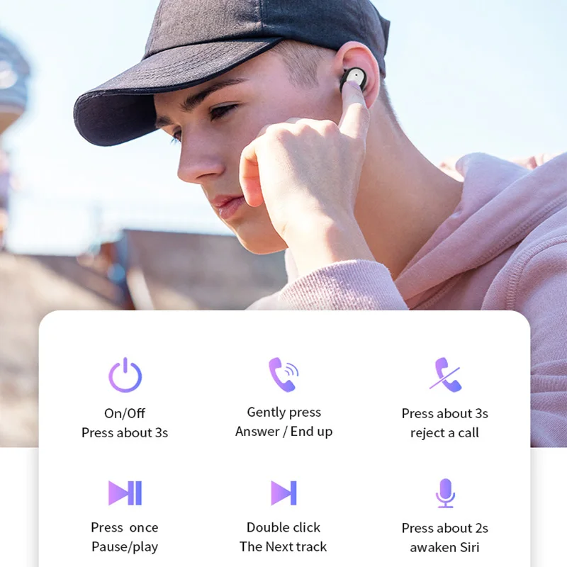 Q3TWS Bluetooth наушники 5,0 спортивные IPX4 анти-пот HIFI звуковой эффект Автоматическое Сопряжение DSP шумоподавление беспроводные наушники