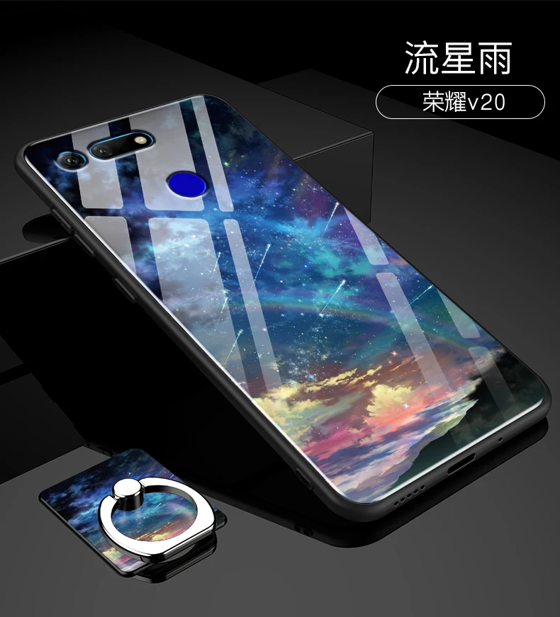 Корпус телефона Fundas для huawei Honor V20 Дело закаленное Стекло силиконовый чехол для Coque huawei Honor просмотра 20 случае View20 V 20 Coque мягкая рамка