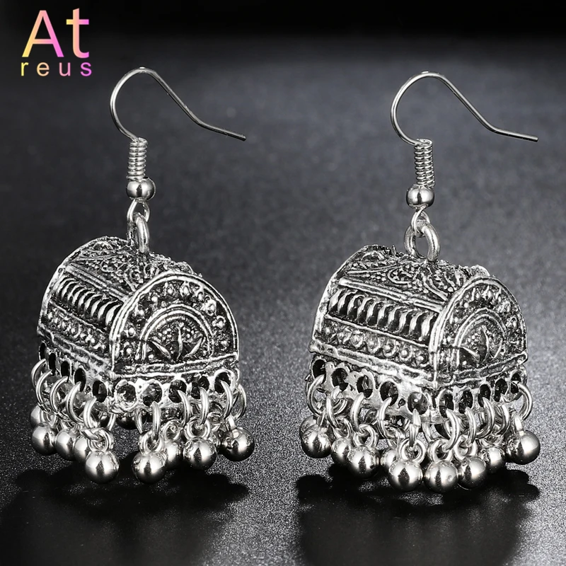 Gypsy Afghan ювелирные изделия ретро этнические индийские Jhumka коробка клетка