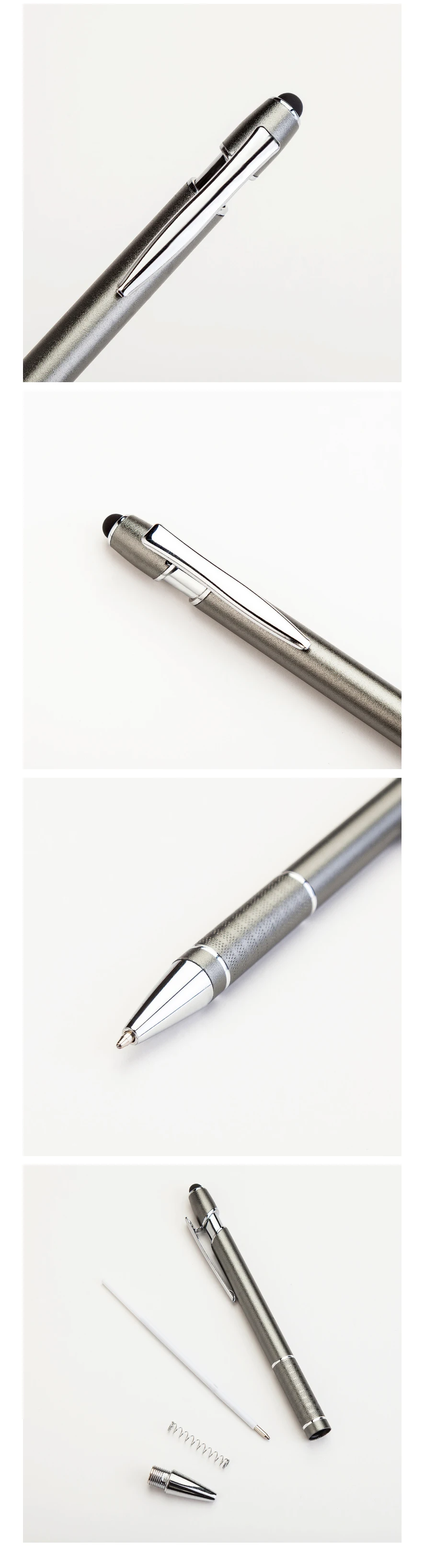 1 шт., металлические многофункциональные пресс-шариковые ручки, алюминиевая подарочная ручка, емкостная ручка для рукописного ввода с сенсорным экраном, Пользовательский логотип с ручкой в коробке