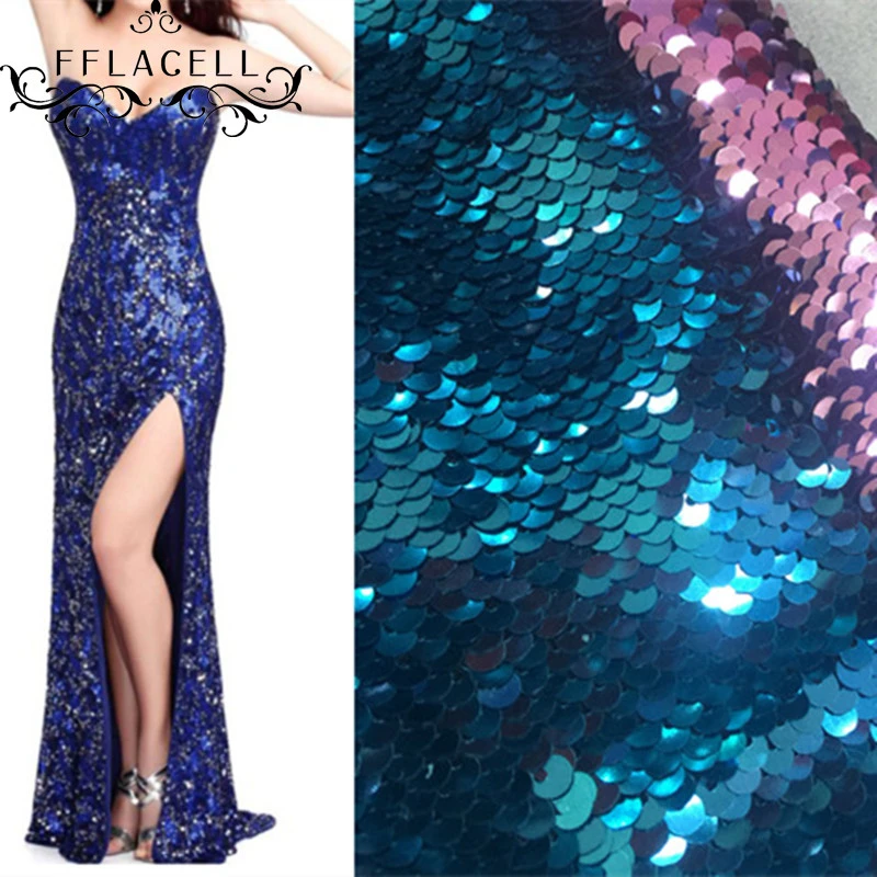 Fflacell 1 Meter Accessories Mermaid Reversible Sparkly Color Changeable Sheet Sequin Fabric For Clothes Part Cushion Decor Wide Fabric For Clothes Fabric For1 Meter Aliexpress