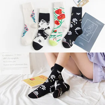 

fun socks women moda mujer winter fall aesthetic happy long cotton streetwear modis kawaii fashion novedades 2019 1 pair