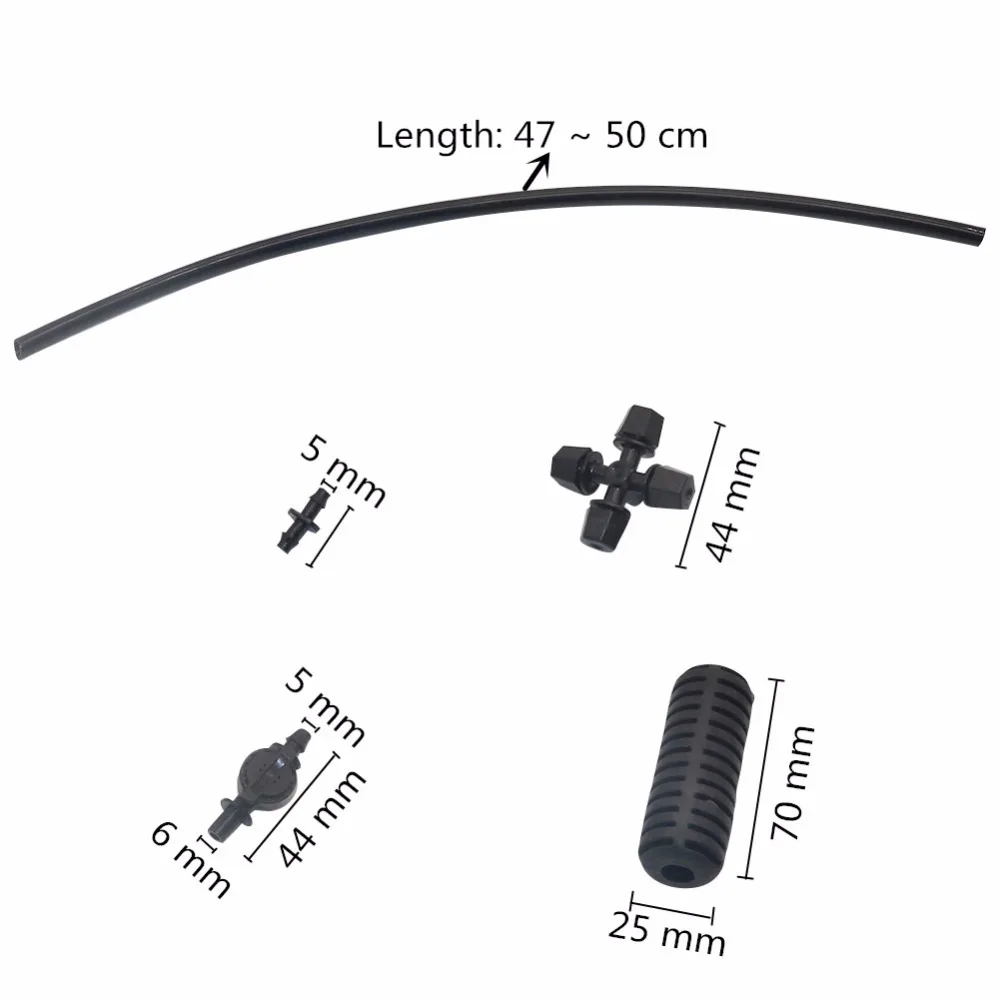 20 Комплекты Черный Fogger крест запотевания подвесной пульвелизатор Наборы шланг 4/7 мм распылитель воздуха Система отпотевания орошения