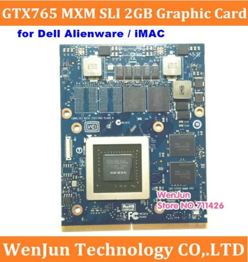 Видеокарта GTX765M DDR5 2 Гб MXM SLI для ноутбука iMAC и Dell Alienware M15X M17X M18X графическая карта GTX