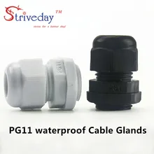 50 шт./лот Белый Черный PG11 нейлон кабельный ввод проводки аксессуары светодио дный кабельный разъем водонепроницаемый сальник