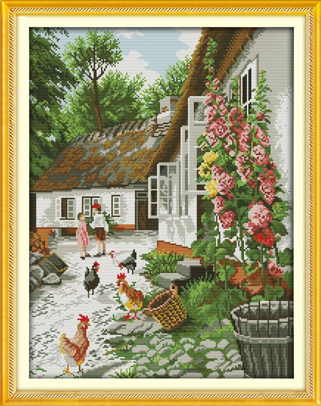 Farmyard (2) counted printed on fabric DMC 14CT 11CT Cross Stitch kits embroidery needlework Sets Home Decor | Дом и сад