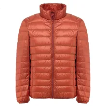 Зимний пуховик мужской 90 белый утиный пуховик с воротником-стойкой Сверхлегкий пуховик мужской Куртка парка Pluma Hombre