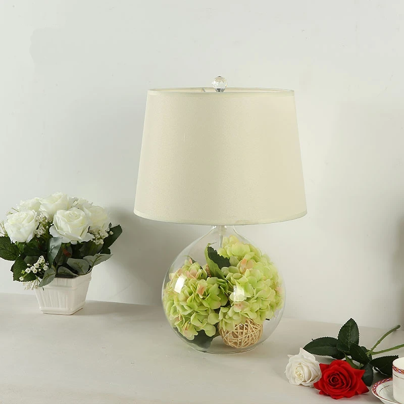 Candeeiro de Mesa de Vidro Lâmpada de Mesa Nórdico Moderno Flores Decorar Cabeceira Noite Jardim Americano Criativo Simples Lampara pé 6 jardim americano criativo simples lampara pé