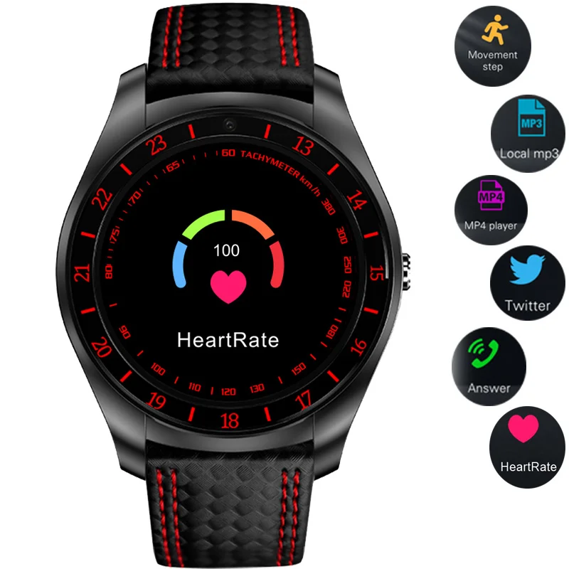 

Pedometer Multi-function Mens Smart Sport Watches Men Bluetooth Touch Screen TF Card Fitness Camera Smart Watch For IOS Android