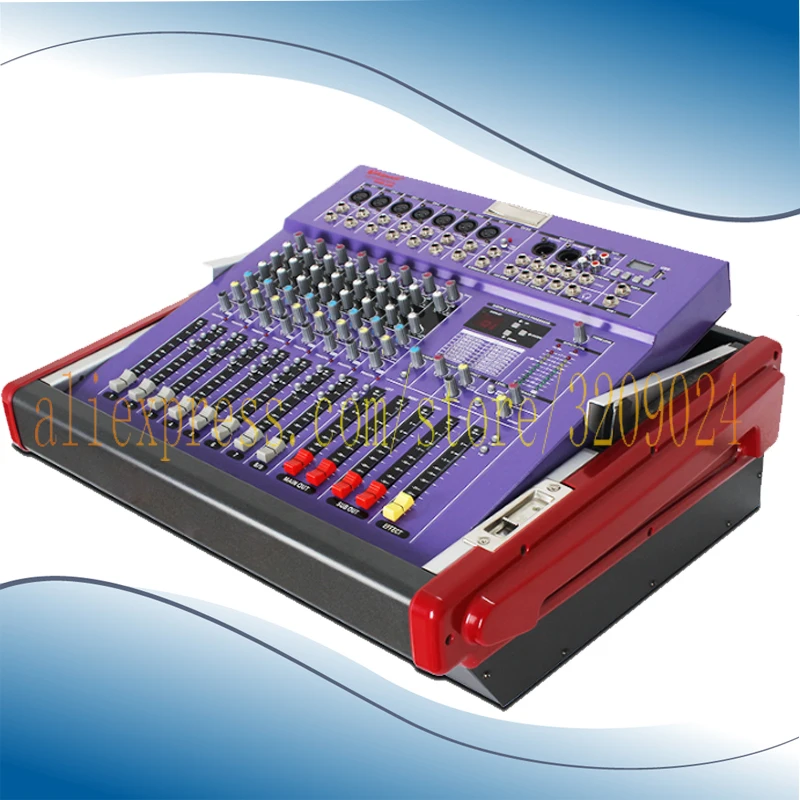 

Professional 1200W+1200W Amplifier Mixer 8 Channel Stage Audio USB Mixer Karaoke Mixer Amplifier with One Machine