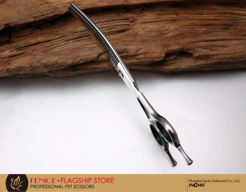 Fenice Профессиональный JP440c 6,5 дюймов Высокое качество ножницы для ухода за собаками изогнутые филировочные ножницы истончение около 35