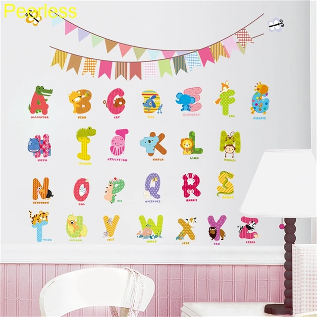 peerless educational a z alphabet animals letters english vinyl animals with letter s