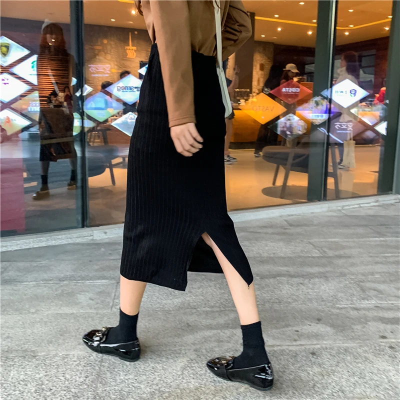Mihoshop Ulzzang Корейская женская модная одежда весна Высокая талия Базовая черная