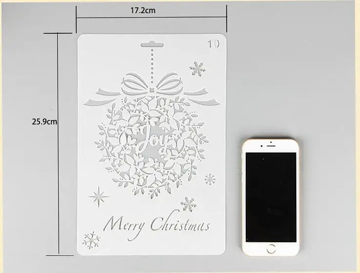 ENO поздравительный новогодний орнамент трафареты для Скрапбукинг пластиковый трафарет для украшения стены Рождества