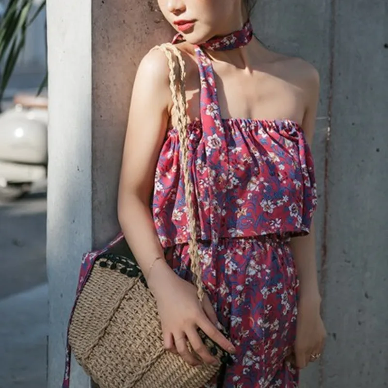 GRRCOSY Chiffon Small Daisy Maternity Pregnancy Long Dress Shoulderless Bohemian Pleated Fashion Sexy Dress For Pregnant Women