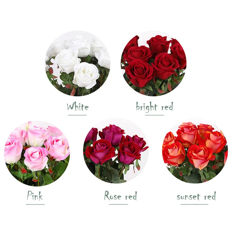 1 piezas Artificial Rose flores simulación de flores artificiales ramo fiesta decoración de la boda 1 piezas Artificial Rose flores simulación de flores artificiales ramo fiesta decoración de la boda