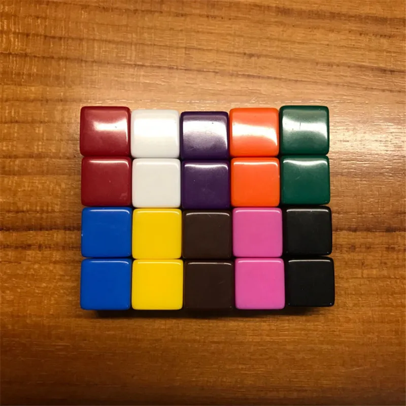 

10pcs/Lot 16MM blank dice ktv dice paintless plain engravable DIY poker dice chess Board game teaching dice 10 colors