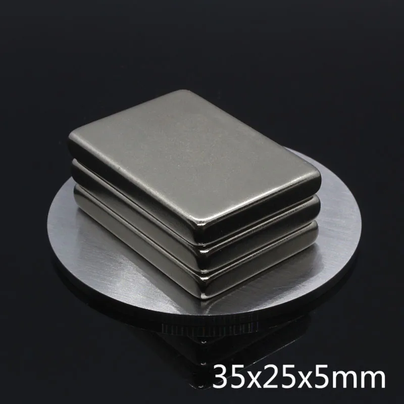 2pcs 35*25*5 N35 NdFeB Super Strong Block Cube 35mm x 25mm 5mm Rare Earth Permanent Neodymium Magnet 35x25x5 Free Shipping | Обустройство