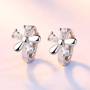 925-Silver Earrings Crystal Small-Flower Sterling Woman Fanqieliu for FQL3235 Natural 925-Silver Earrings Crystal Small-Flower Sterling Woman Fanqieliu for FQL3235 Natural