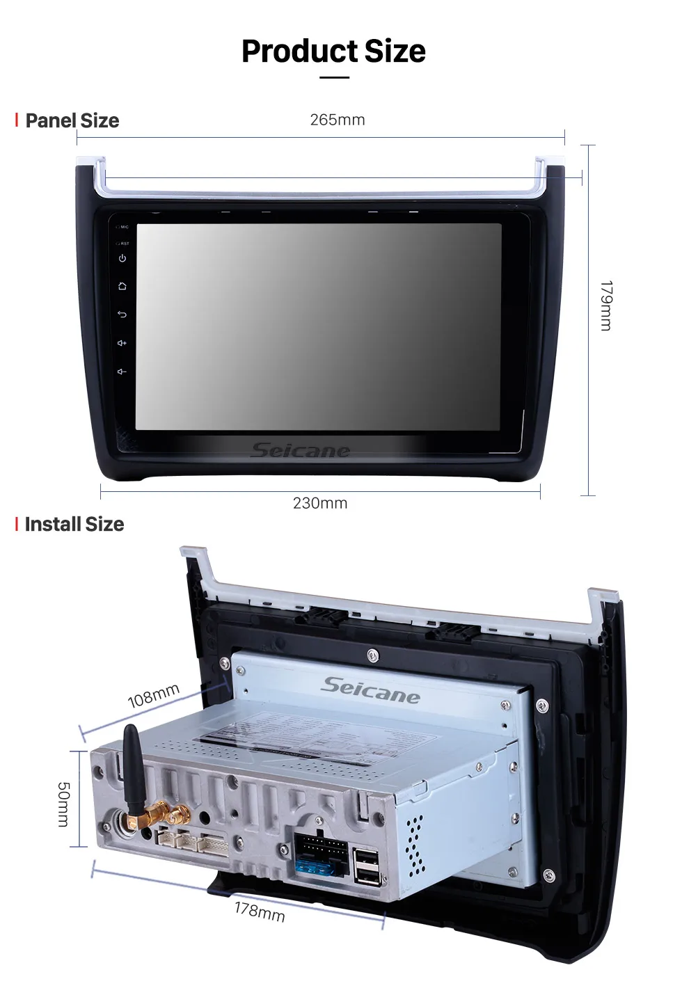 Excellent Seicane GPS Navigation Car Radio For 2012 2013 2014 2015 VW Volkswagen POLO Android 8.1/8.0 9"Touchscreen Multimedia Player 21