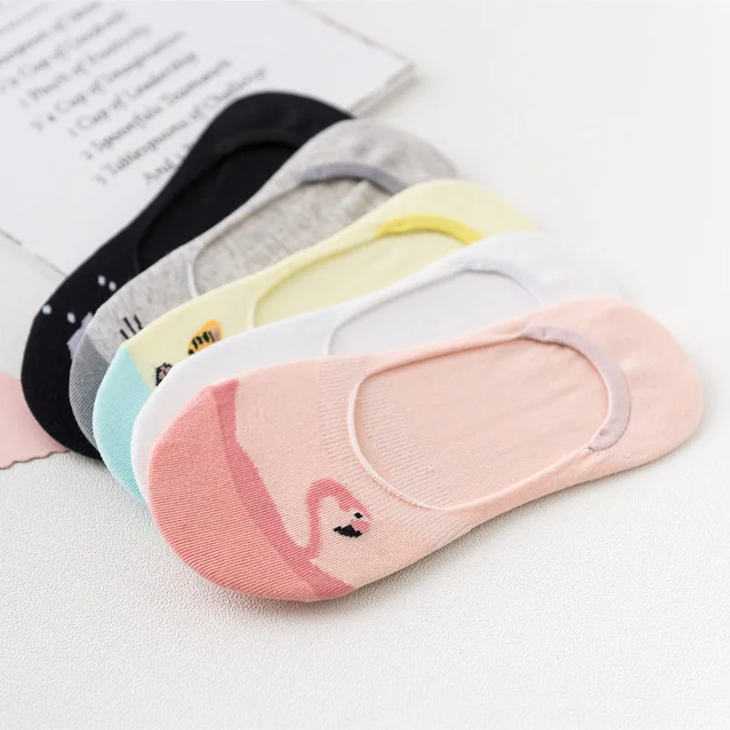 

Painting Animal Cute Cotton 5 Colors Cartoon Unique Skid Resistance Shallow Mouth 1Pair Free Size 2019 New Arrival Boat Socks
