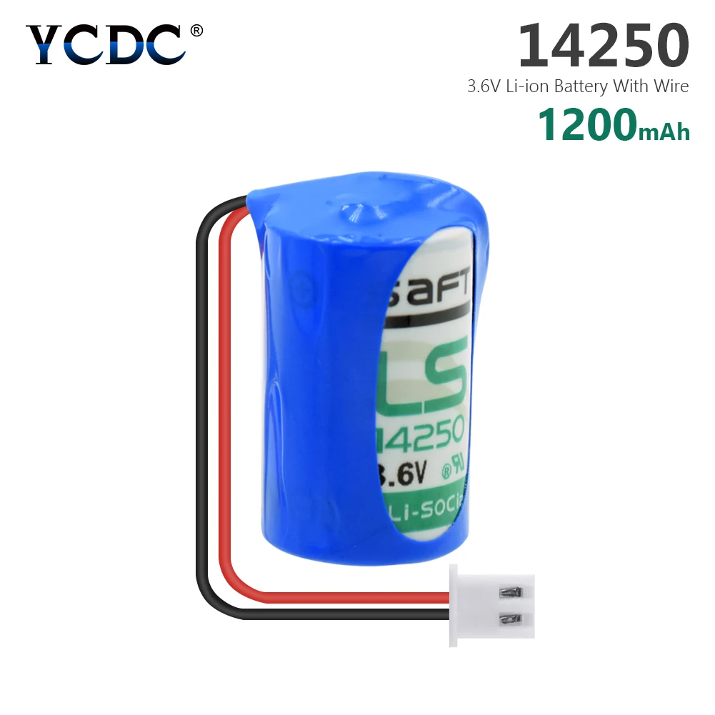YCDC Высокое качество 1/2AA Размер литиевая резервная батарея 3,6 В 14250 SL350 L14250 с разъемом