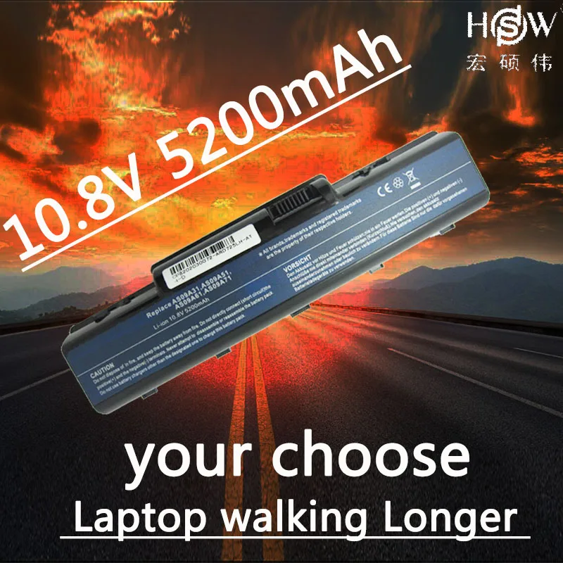 

HSW 5200mah laptop battery for acer EMACHINES E525 E627 E725 D525 D725 G620 G627 G725 E627-5019 AS09A31 AS09A41 AS09A51