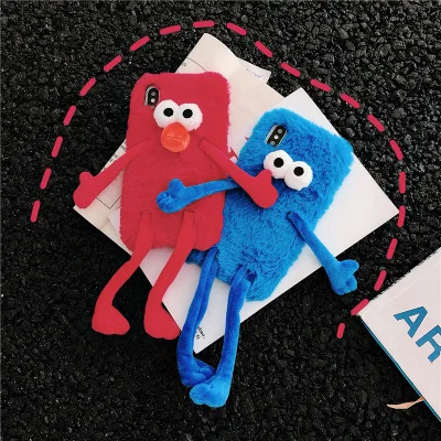 Мультяшный плюшевый Чехол для мобильного телефона Sesame Street мягкий чехол iphone8plus/xs