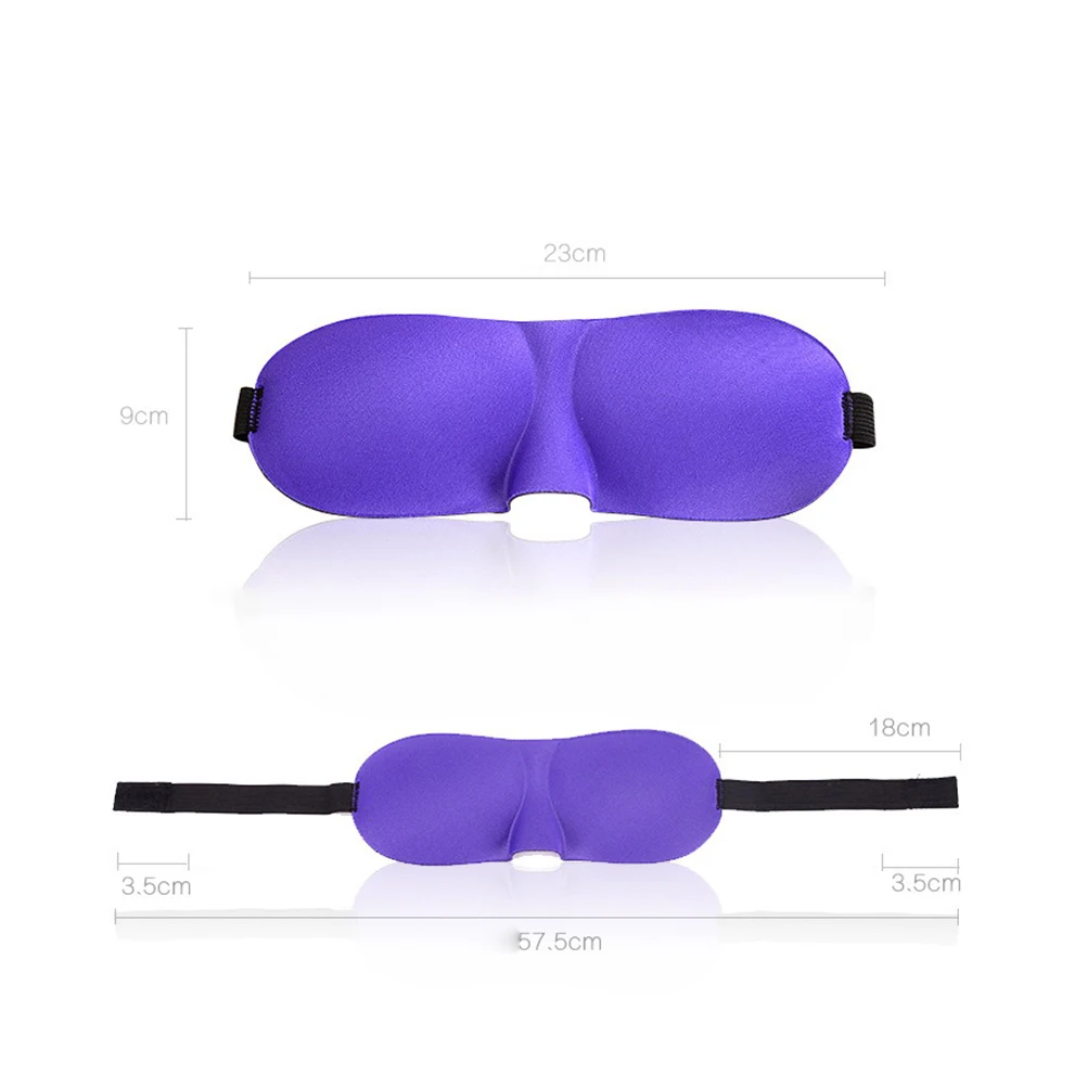 New Travel 3D Eye Mask Night Relax Sleep Soft Padded Shade Cover Sleeping Blindfold 7 Colors
