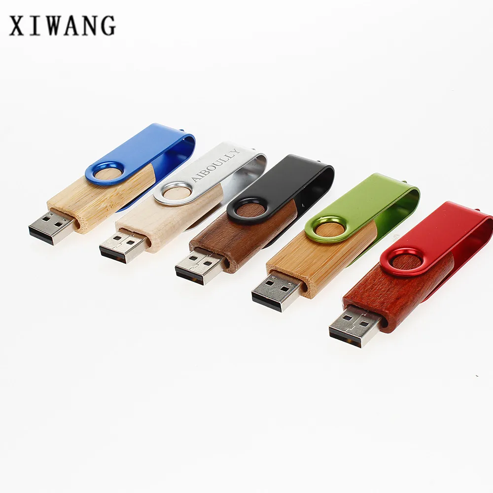 Купить Новый деревянный поворотный USB флеш накопитель 128 ГБ usb носитель Флешка 4 ГБ 8 ГБ флеш накопитель 16 ГБ 32 ГБ 64 Гб персональный usb 2,0 логотип на зак...