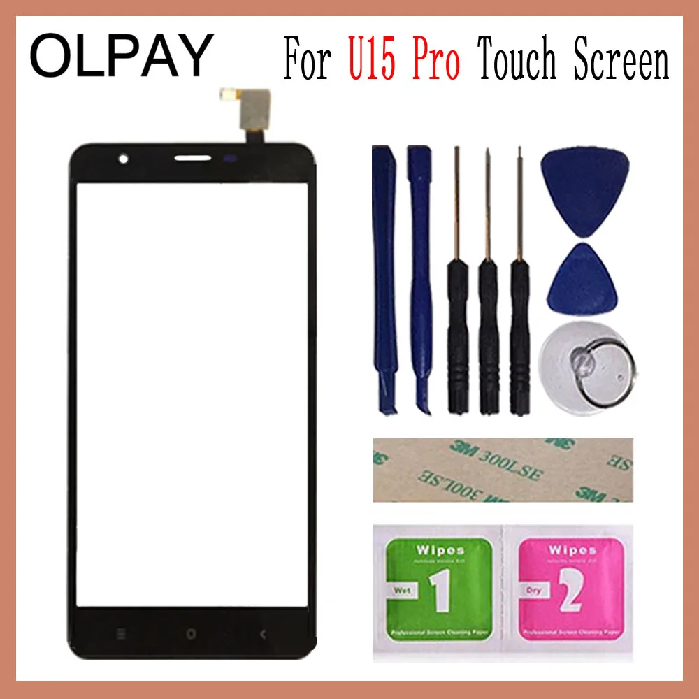 OLPAY 5,5 ''мобильный Touch Стекло для Oukitel U15 Pro Сенсорный экран планшета спереди Стекло объектив Сенсор инструменты клей и салфетки