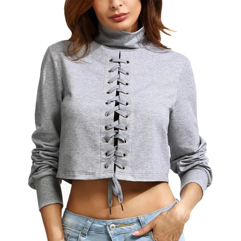 

Express new sweater women coat Europe America women's high collar jacket short shirt bandage clothing vestidos LBD5182