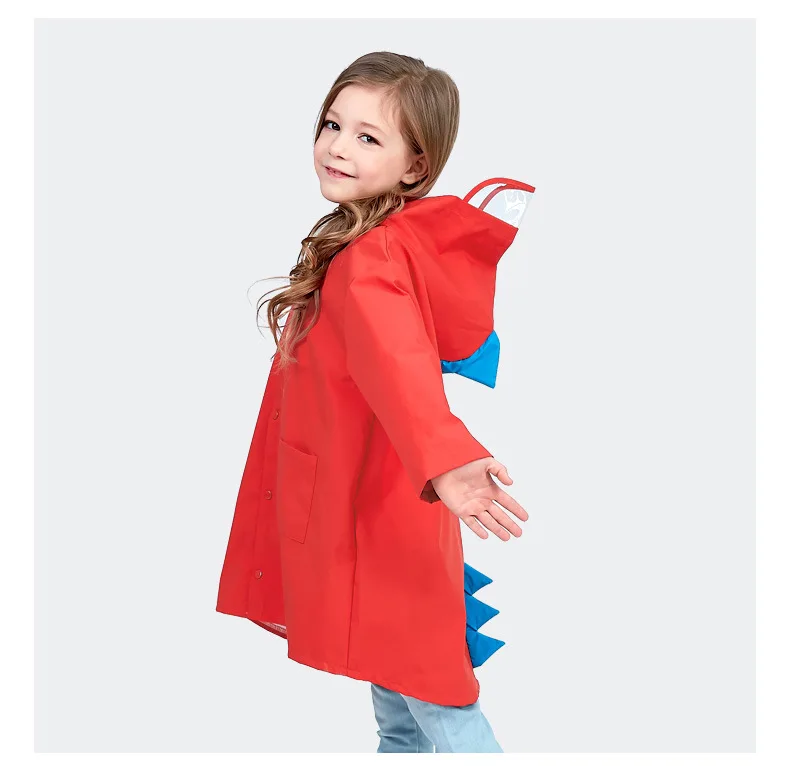 Новые детские дождевики на открытом воздухе для мальчиков и девочек, милое пончо с изображением динозавра, Детский плащ с сумкой для хранения