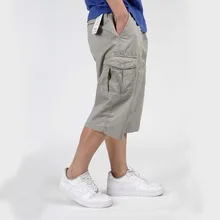 Летние мужские пляжные шорты, шорты Карго, хлопковые свободные хип-хоп шорты-шаровары с карманами, широкие тонкие шорты, большие размеры XL-6XL