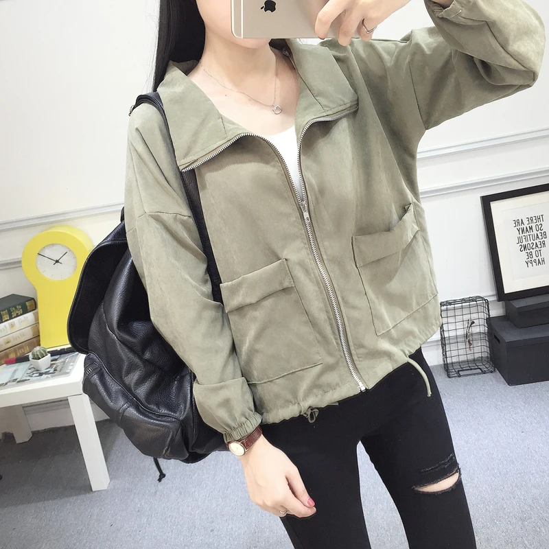 Women Jacket Basic Coat Spring Summer Newest Fashion Female Casual Long Sleeve Loose Solid Short Thin Jacket Outerwear Coat