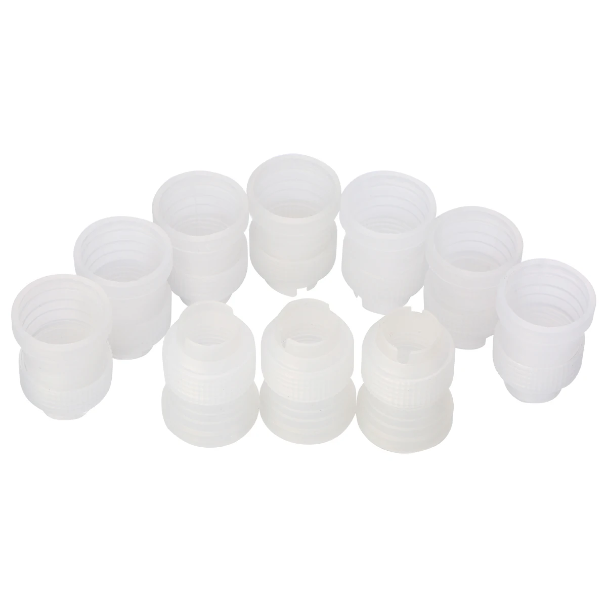 10pcs Fondant Cake Nozzles Adaptor DIY Coupler Icing Piping Pastry Bag Set Usable Kitchen Bakeware Decor Tool