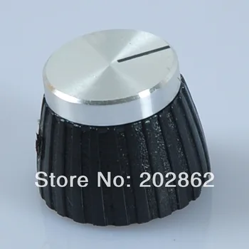 

5pcs Marshal Style Amplifier Guitar Amp Control Knob Black W/ Silver Top 1/4"