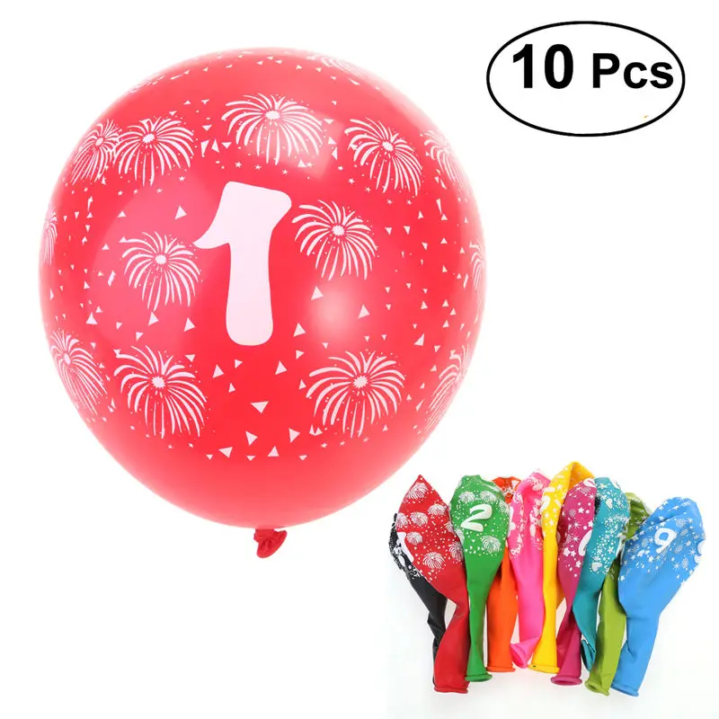 

10pcs Happy Birthday 0-9 Number Latex Balloons Inflatable Air Balls Birthday Wedding Party Decoration Helium Balloons