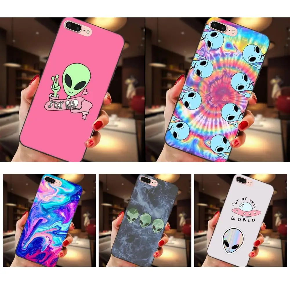 

TPU Cases Capa Cover For Huawei Honor 5A 6A 6C 7A 7C 7X 8A 8C 8X 9 10 P8 P9 P10 P20 P30 Mini Lite Plus Trippy Alien Emoji