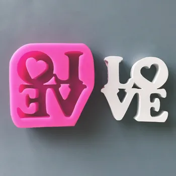 

LOVE Uppercase Fondant Cake Silicone Moulds Romantic Heart Candy Mold For Wedding Home Decor Chocolate Cake Baking Tool