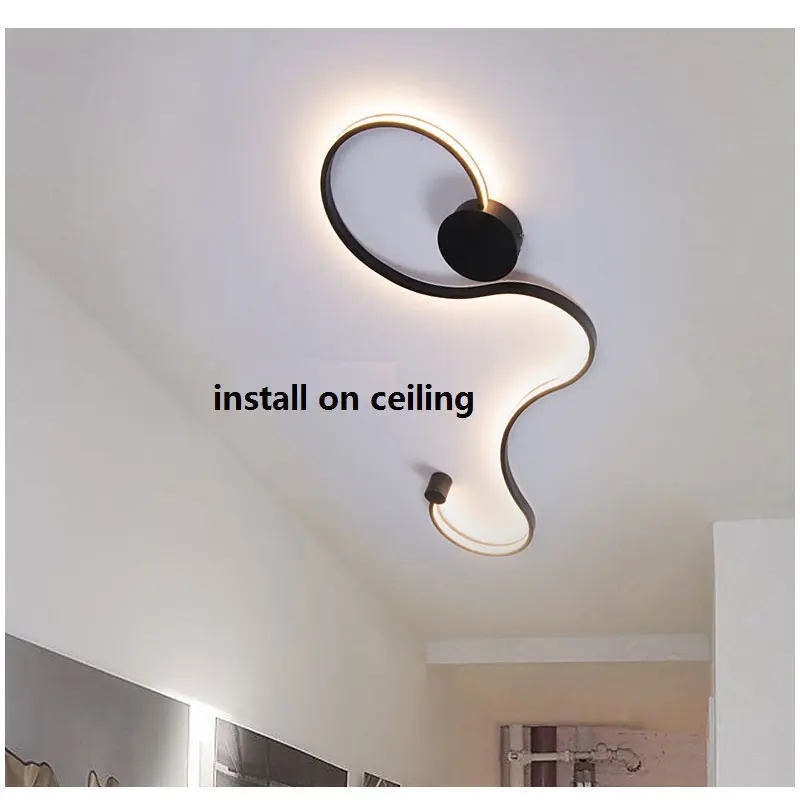 Simple Modern LED Ceiling Light Black&White Body Lustres Led Ceiling Lamp Living Room Bedroom Beside room Luminaire AC110V 220V
