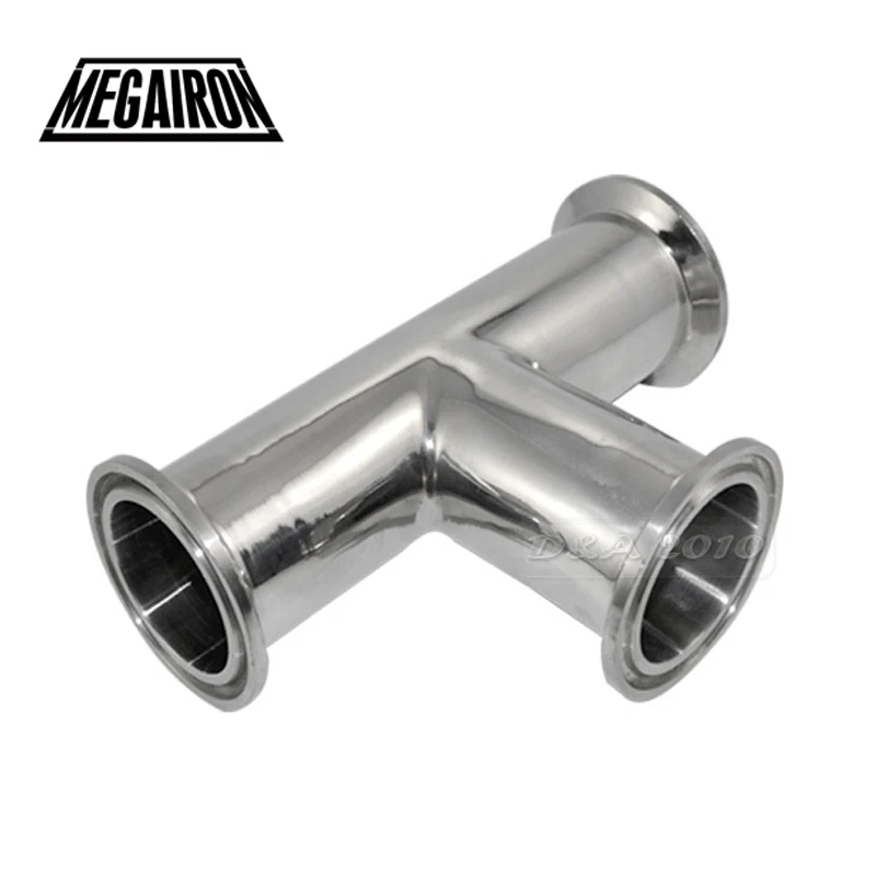 38MM 1 5 1 1 2 3 Way Tee Sanitary Ferrule Pipe Fittings Stainless Steel SS316