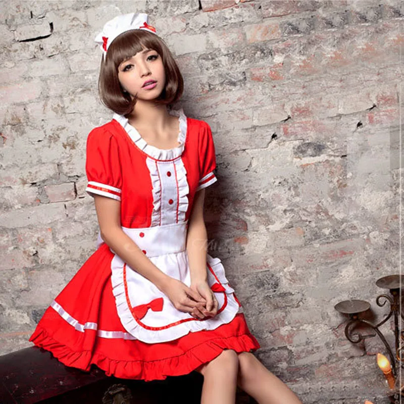 

New Sexy Sweet Gothic Lolita Dress French Maid Costume Anime Cosplay Sissy Maid Uniform Plus Halloween Costumes For Women S-5XL