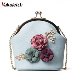 Для женщин модные сумки на плечо Стерео цветы сумка небольшая сумка дамы кошелек Роскошные Сумки Для женщин сумки дизайнер Bolsas KL261