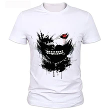 Токио вурдалак печатную горячие аниме токио вурдалак майка одежды кен Kaneki с коротким рукавом токио вурдалак футболки мужчин tshirt