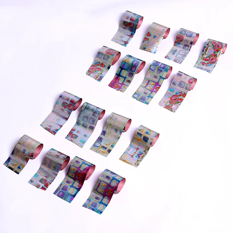 

16pcs Starry Sky Maze Pattern Nail Foils Nail Art Transfer Sticker Paper Nail Wraps DIY Transparent Foil Manicure Decor