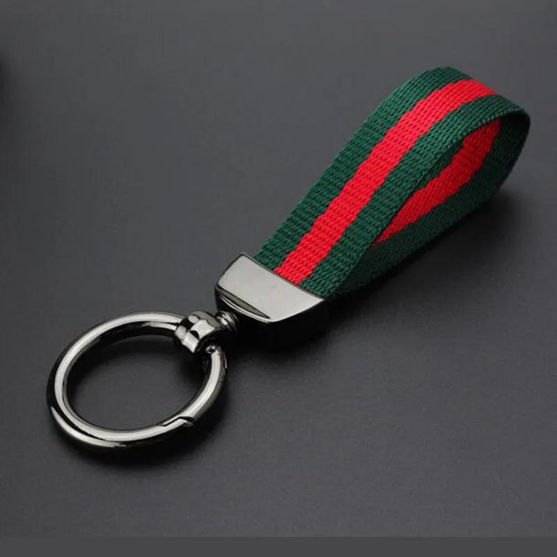 CDCOTN автомобиль брелок творческий ручной плетеной веревки ключ цветные, холщовые лямки талии шнурок для ключей Подвеска из колец украшение автомобиля - Название цвета: Black two-color