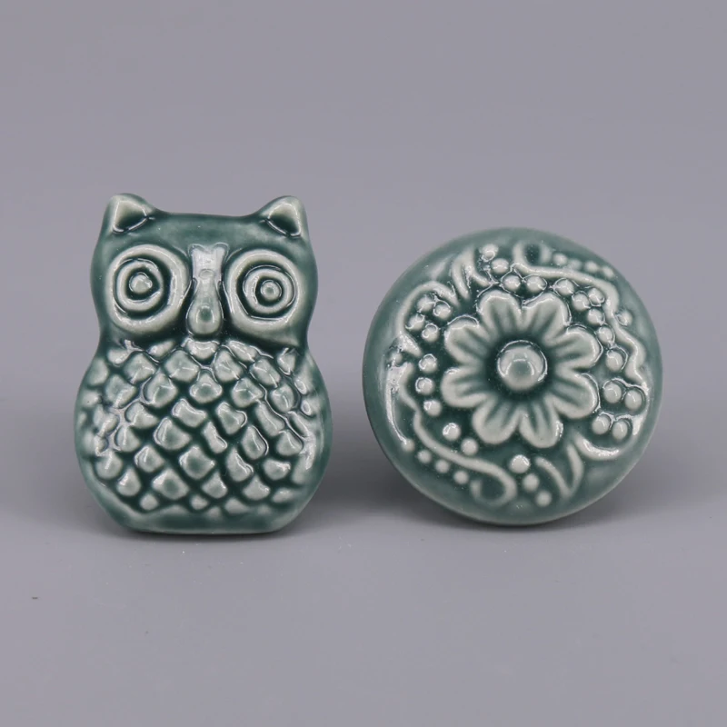 1 قطع الأطفال المقابض السيراميك الكرتون درج مقابض خزانة تسريحة سحب منضدة تليفزيون خزانة دولاب أثاث مقابض التأثيرات المقبض