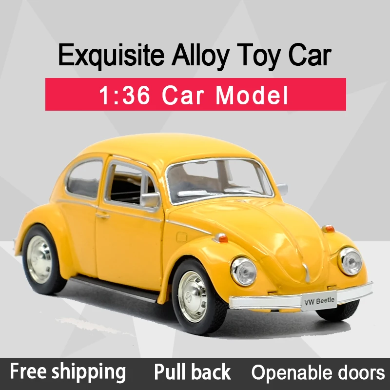  RMZCITY Bumblebee Transformer 1:36 VW Beetle 1967 Car Alloy Diecast Car Model Toy With Pull Back For Kids Gifts Collection